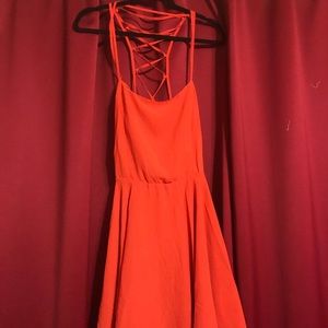 Orange dress with cut outs in back